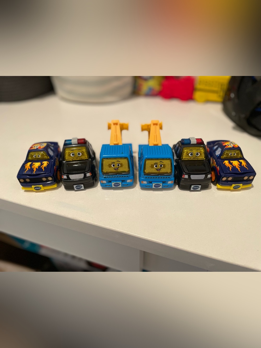 VTech talking Vehicle Pack, twin sets 6 cars race car police car tow truck NWOT